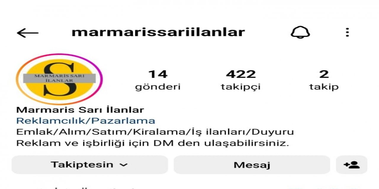 MARMARİS’İN İLK VE TEK İLAN SAYFASI İNSTAGRAMDA AÇILDI