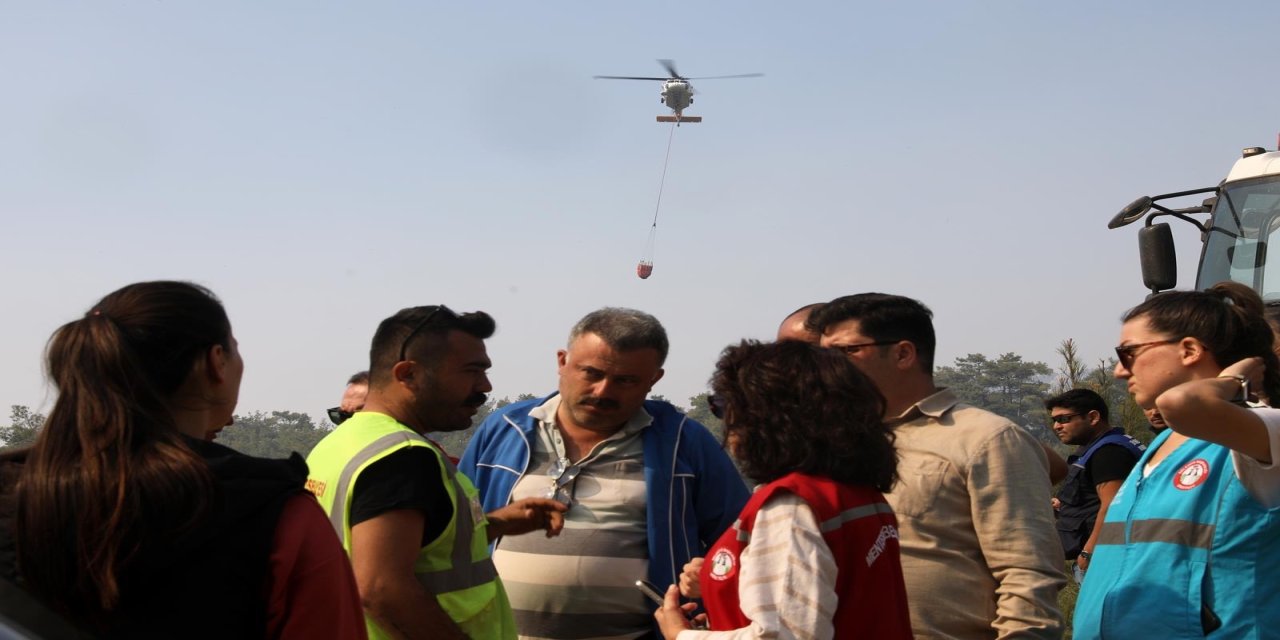 Başkan Köksal yangın söndürme çalışmalarını yerinde inceledi