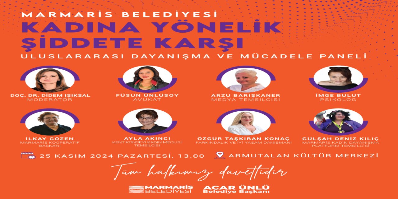 Marmaris belediyesi 25 Kasım'da şiddet konulu panel düzenleyecek