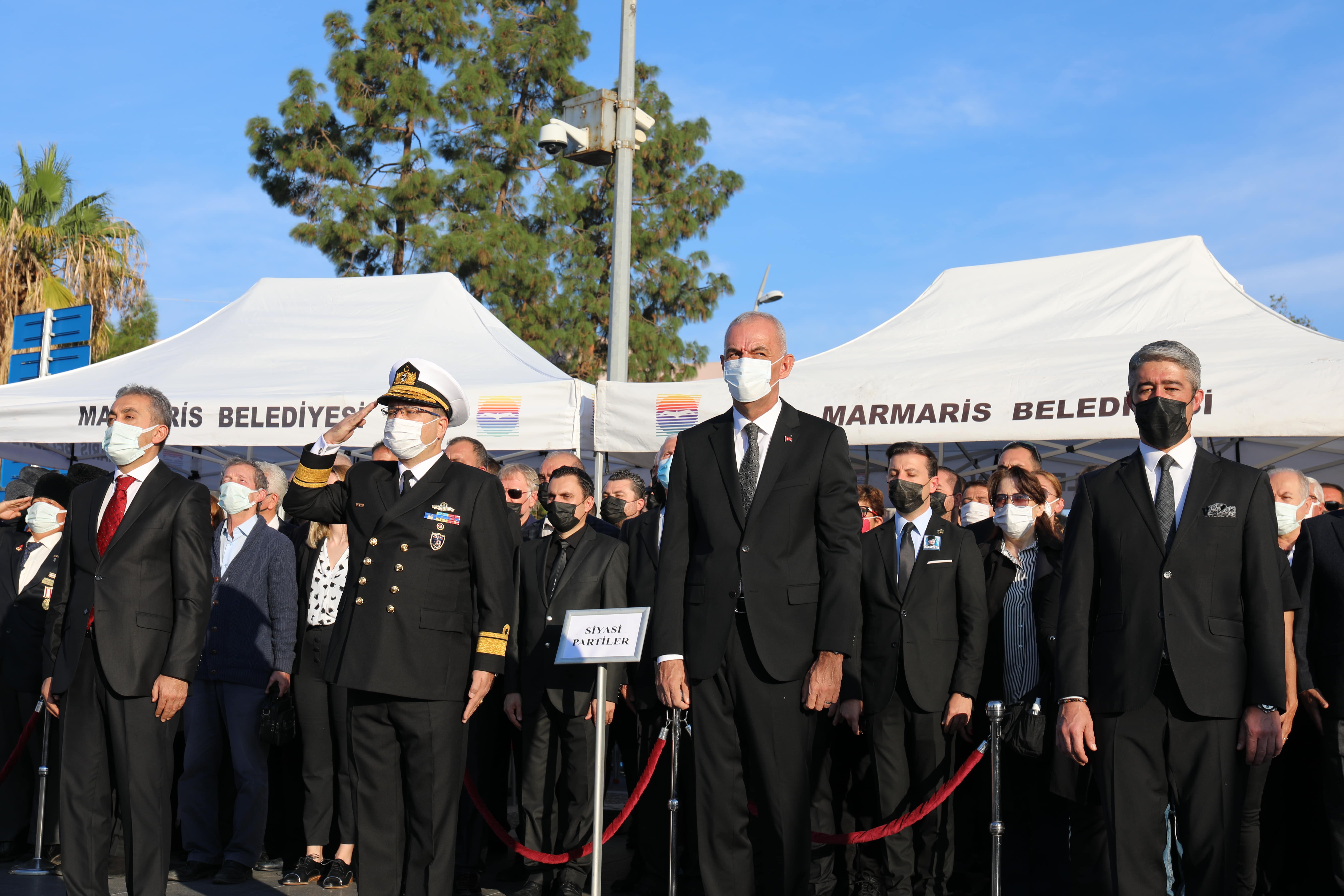 Atatürk Marmaris'te düzenlenen anma törenleri ile anıldı