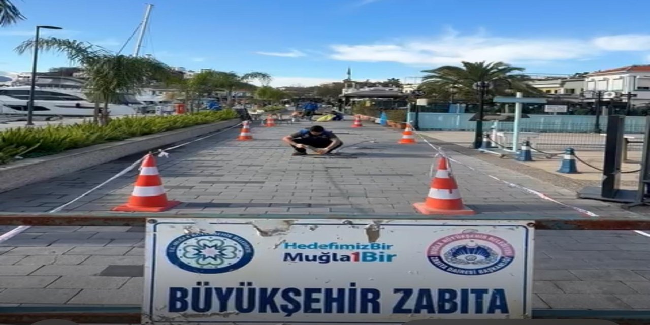 Milyonluk yat limanının kırıkları tamir ediliyor