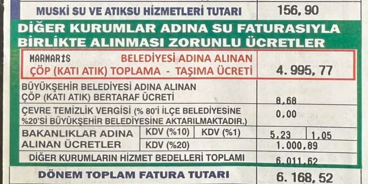Marmaris’te su faturalarına “hizmet bedeli” tepkisi