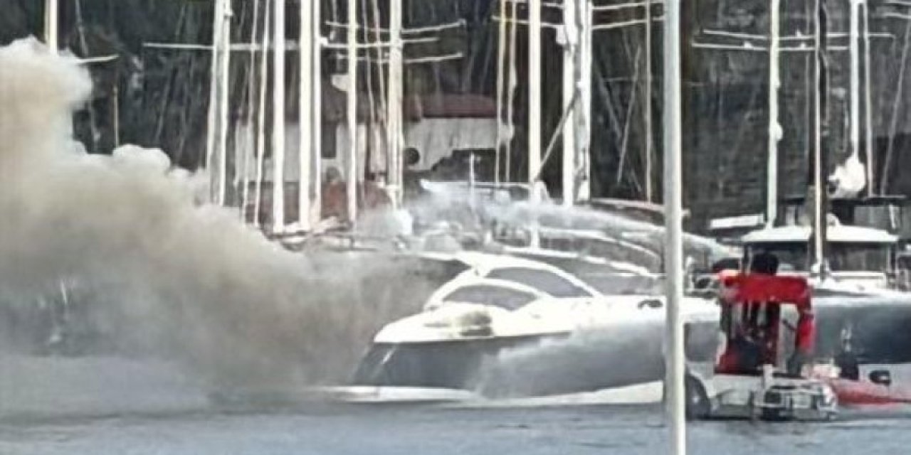 Bodrum’da milyon dolarlık motoryat yandı