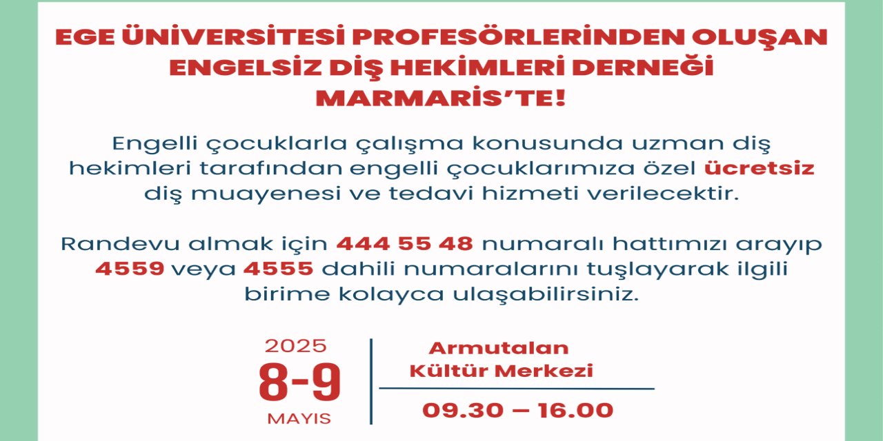 Marmaris belediyesinden engelli çocuklara ücretsiz diş taraması