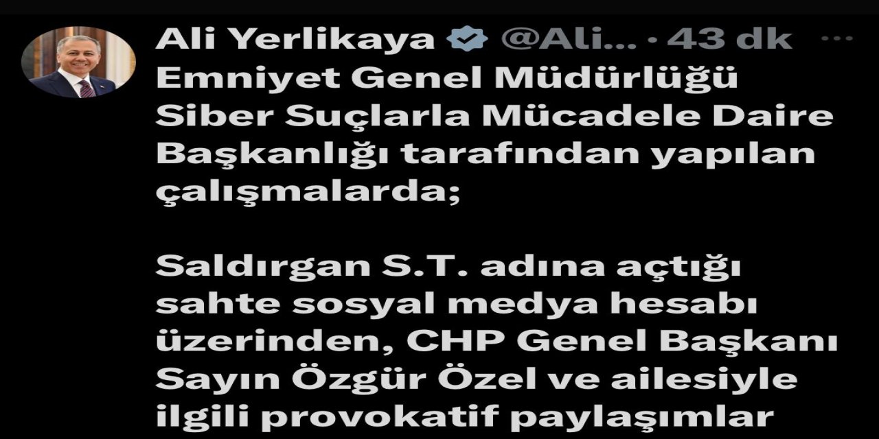 Özgür Özel’e saldıran şahıs adına sosyal medya hesabı açan bir kişi tutuklandı