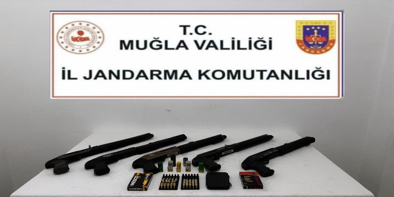Muğla’da ruhsatsız silah operasyonu: 5 av tüfeği ele geçirildi