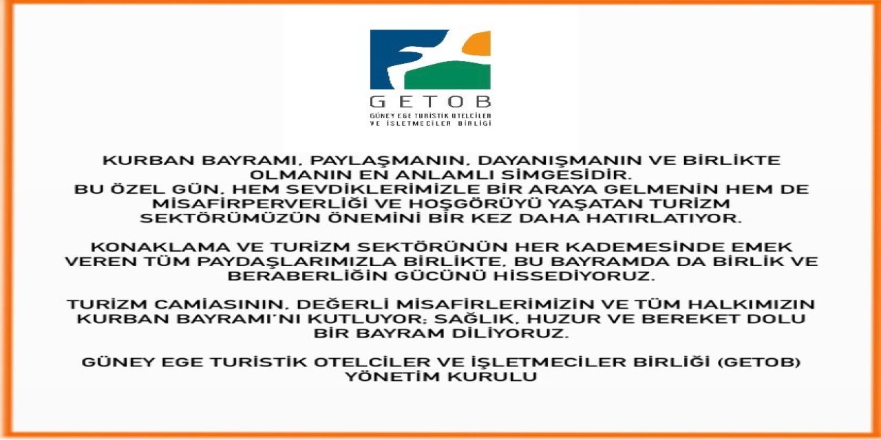 GETOB Yönetim Kurulu’nun Kurban Bayramı Mesajı