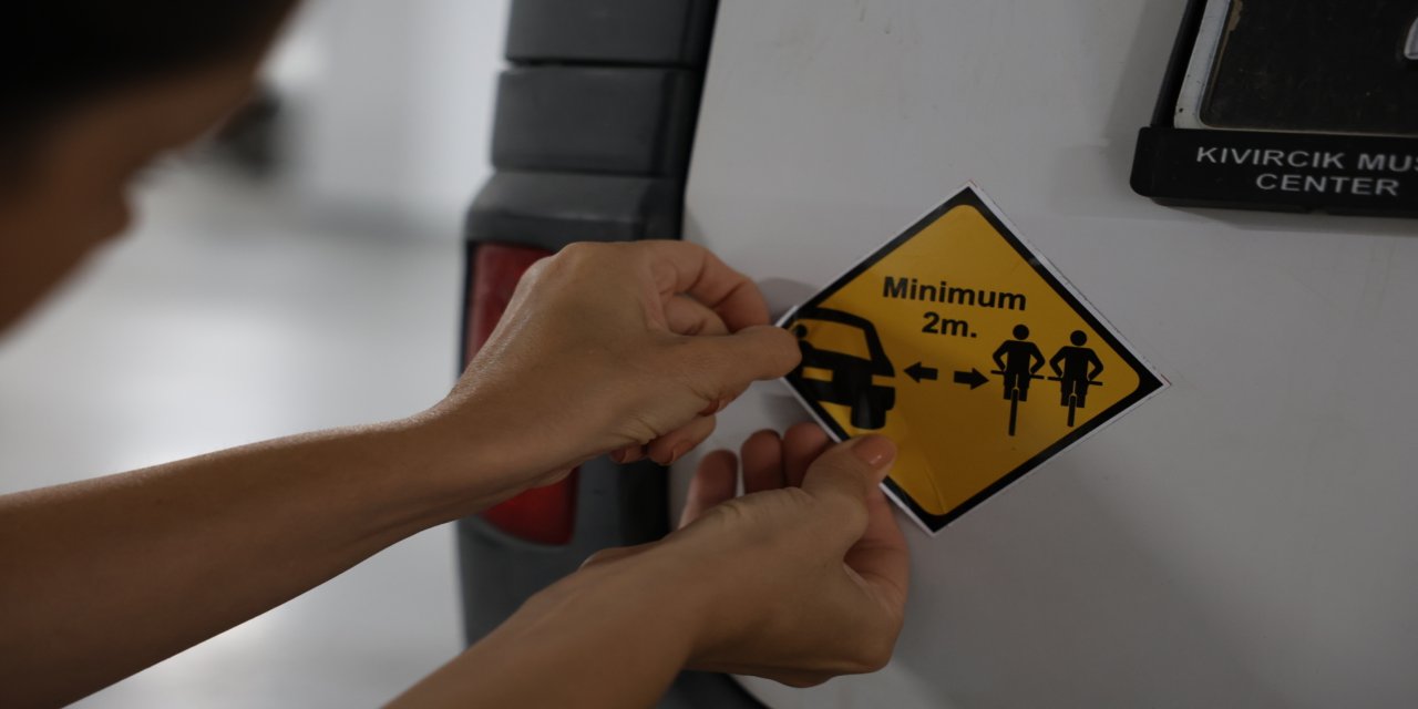 Marmaris'te '' bisiklet ile 2 metre mesafe'' projesi başladı