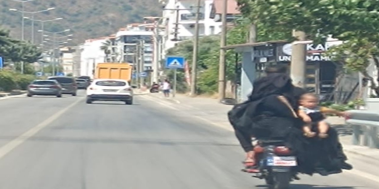 Dalaman yolunda bebekle tehlikeli yolculuk