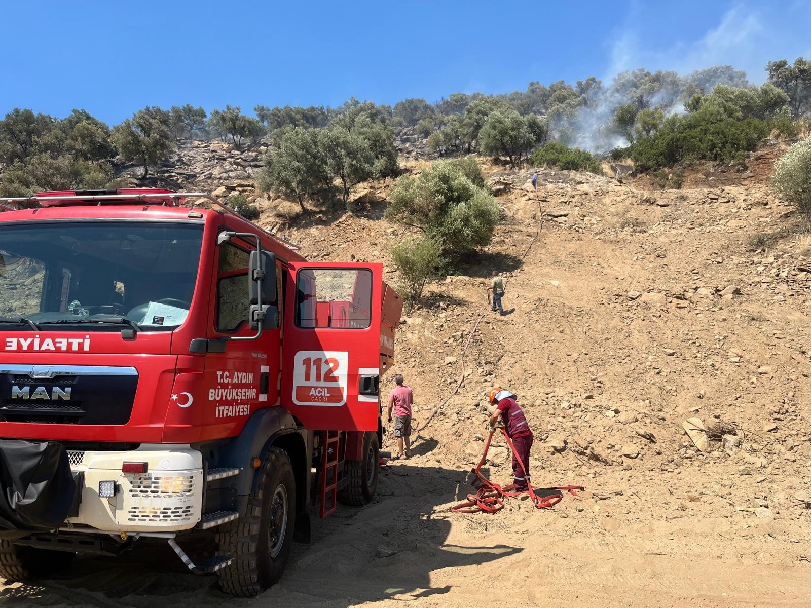 Bozdoğan'da çıkan yangın ekiplerin hızlı müdahalesi ile söndürüldü