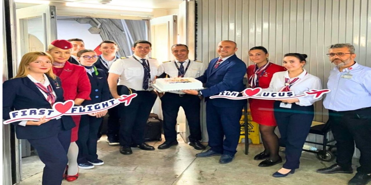 Tiran’dan Dalaman’a ilk uçuş törenle karşılandı