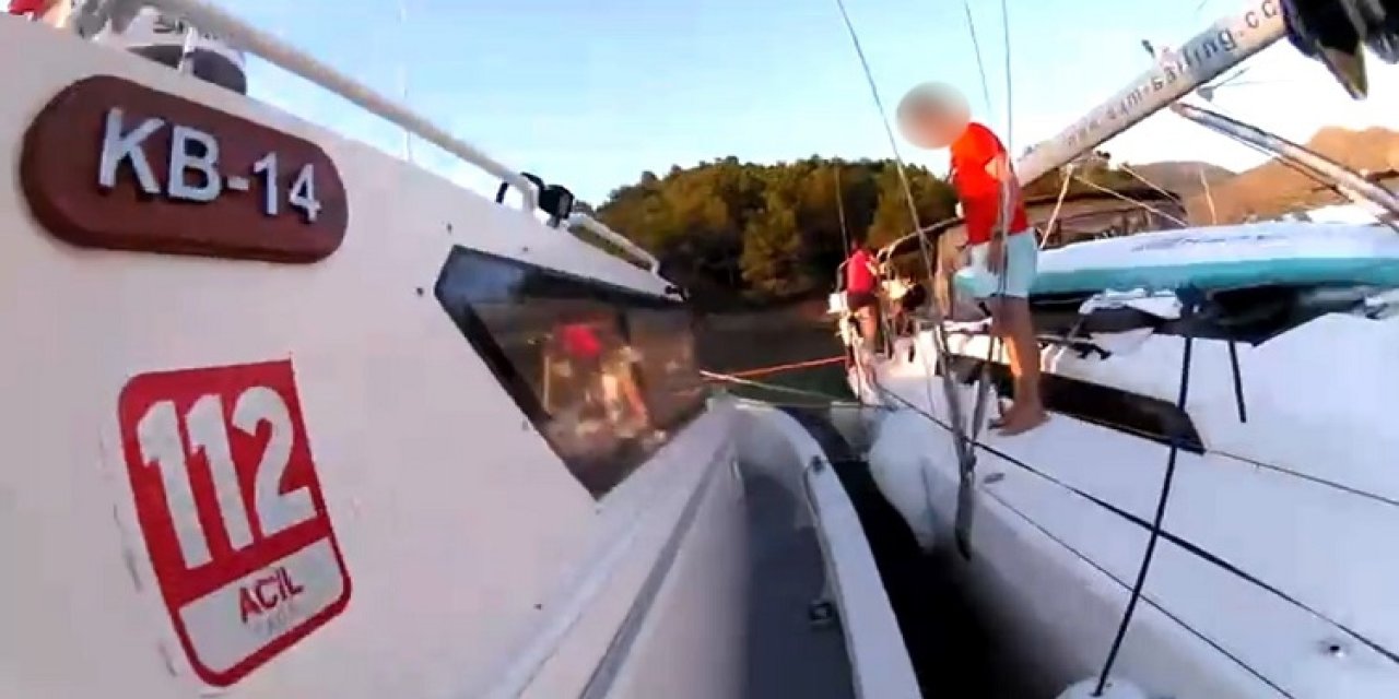 Marmaris Açıklarında teknede yaralanan vatandaşa tıbbi tahliye