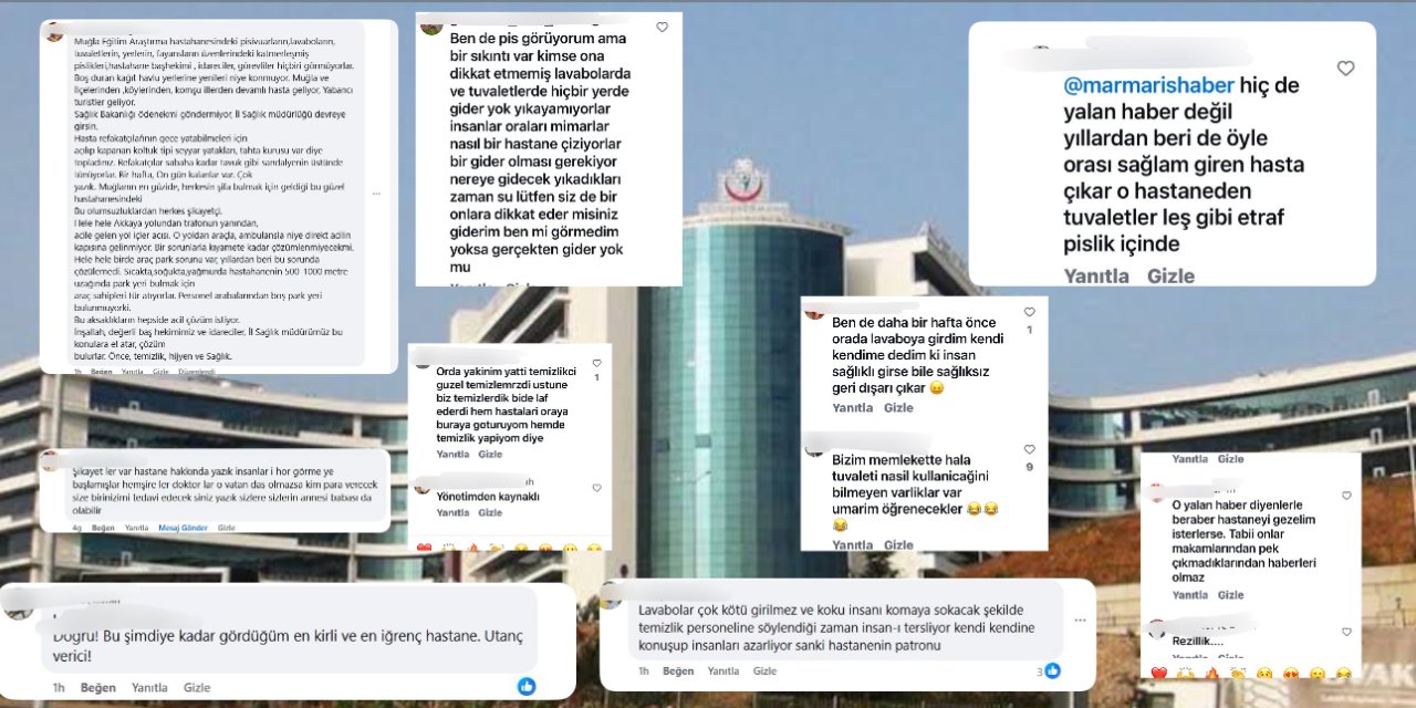 Muğla Eğitim Araştırma Hastanesi ‘yalan ‘ dedi vatandaş ‘o zaman bunlar ne?’ diye sordu.