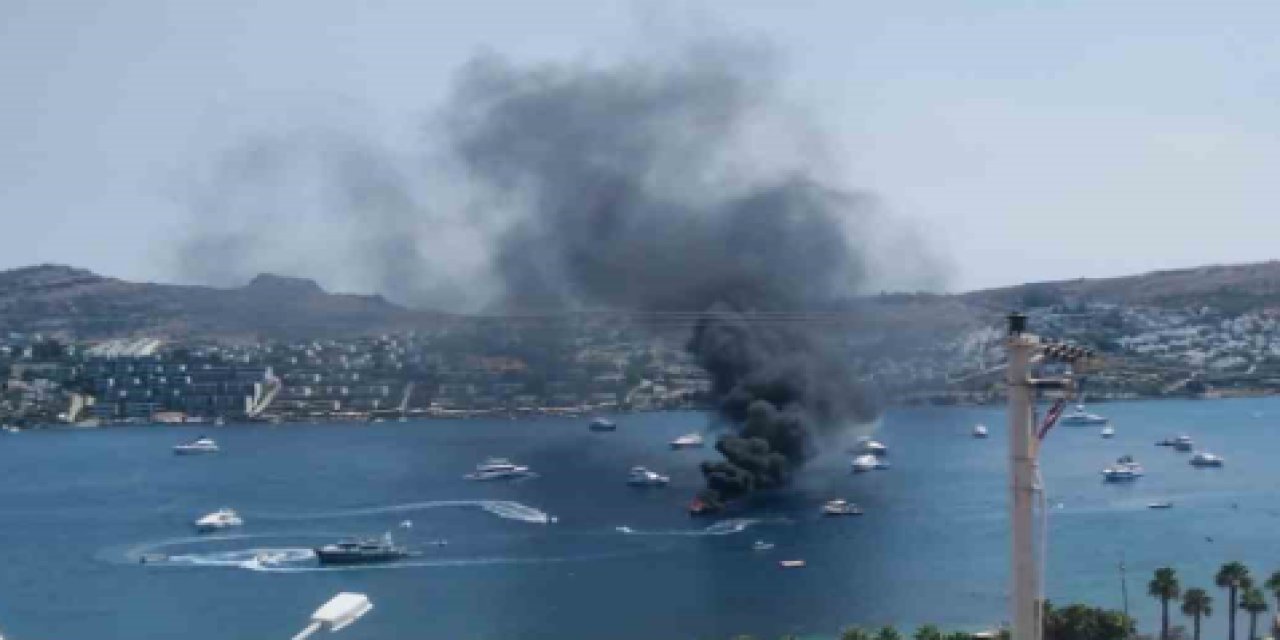 Bodrum’da tekne yangını