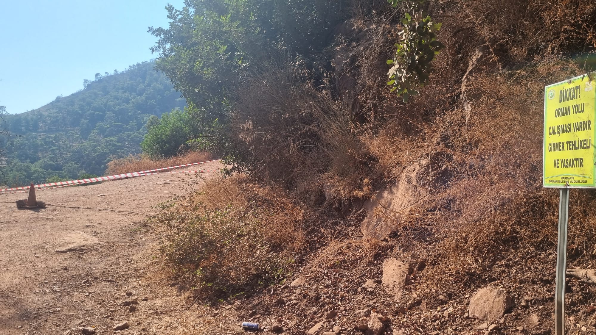 Marmaris Turgut şelalesi orman yolu yenileniyor