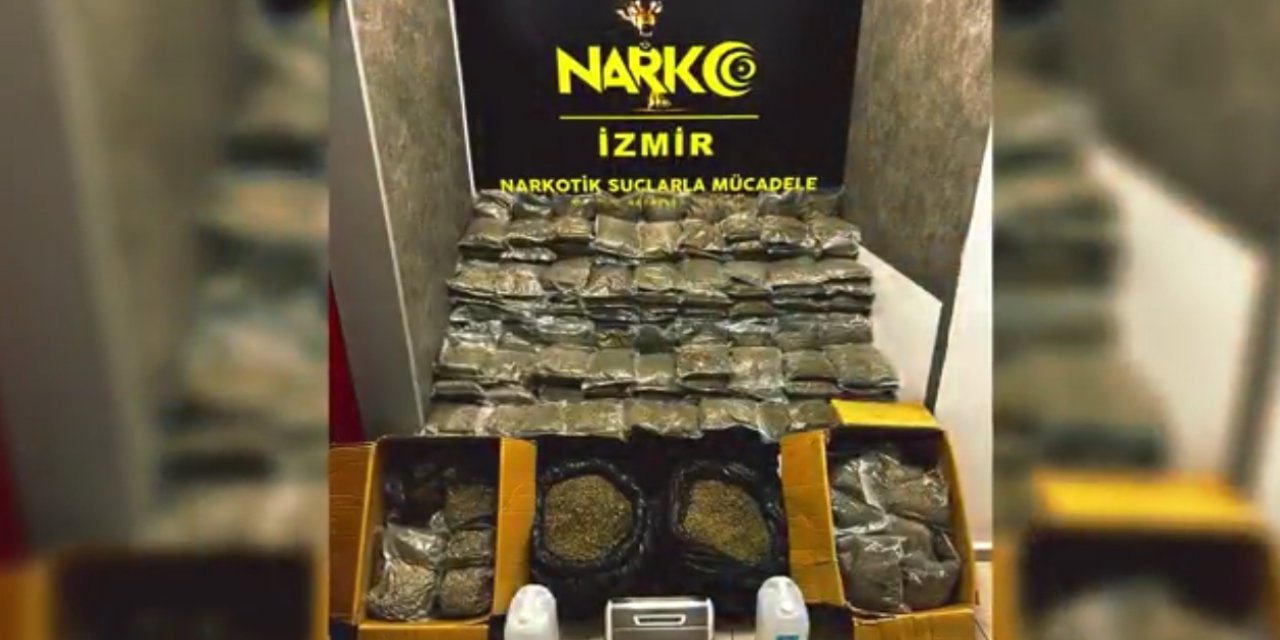 İzmir’de uyuşturucu operasyonu’nda 127 kg bonzai ele geçirildi