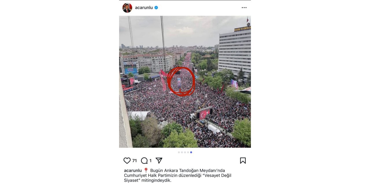 Marmaris belediye Başkanının miting paylaşımında fotoğraf hatası