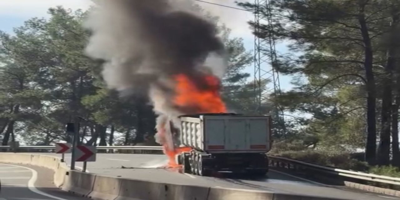 Sakar rampasında araç yangını