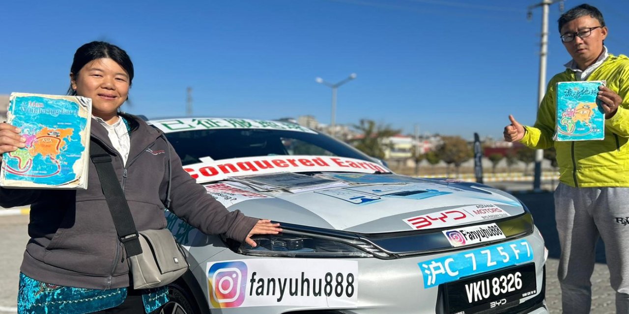 Elektrikli araçla dünya turuna çıkan çevreci çift Van’a ulaştı