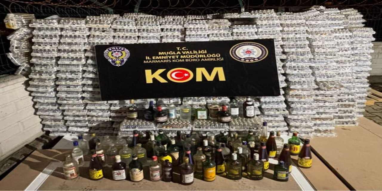 Marmaris’te 4 bin 166 litre kaçak içki ele geçirildi
