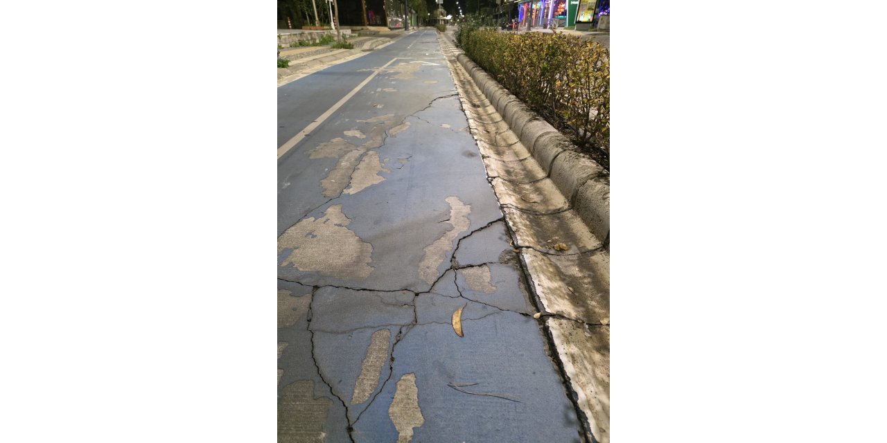 İçmeler’de bisiklet yollarının durumu kırık dökük