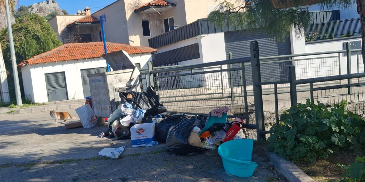 Marmaris’te çöp kenarına bırakılan atıklar tepki çekiyor