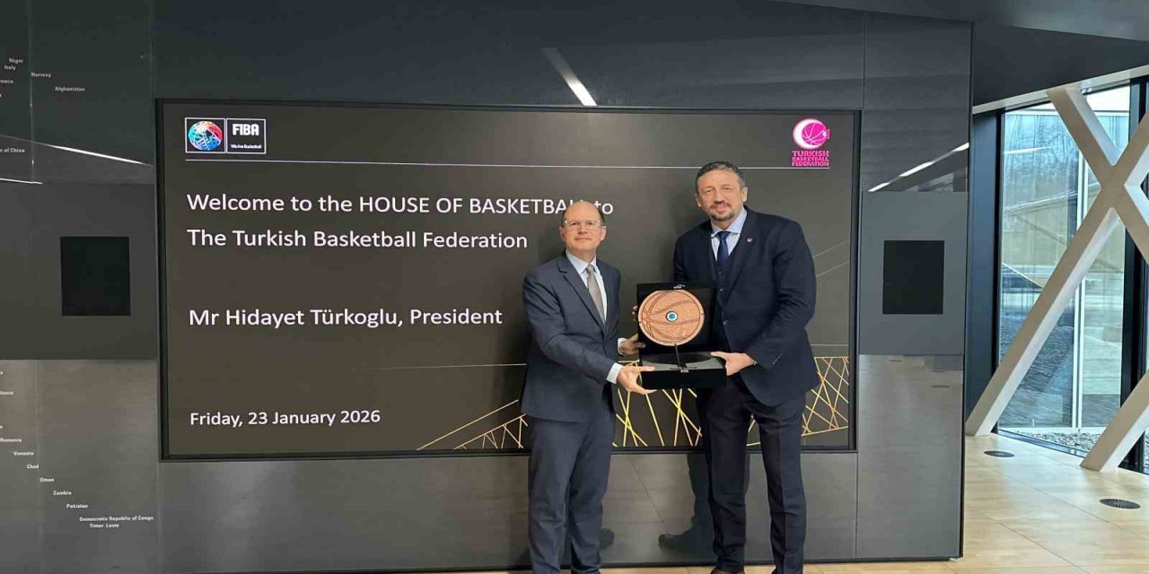 TBF Başkanı Türkoğlu’ndan FIBA Genel Sekreteri Zagklis’e ziyaret