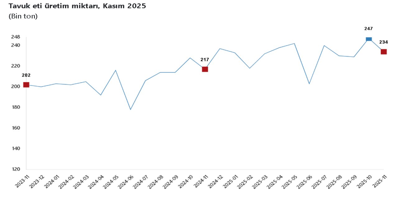 Tavuk eti üretiminde güçlü artış! TÜİK verileri açıklandı