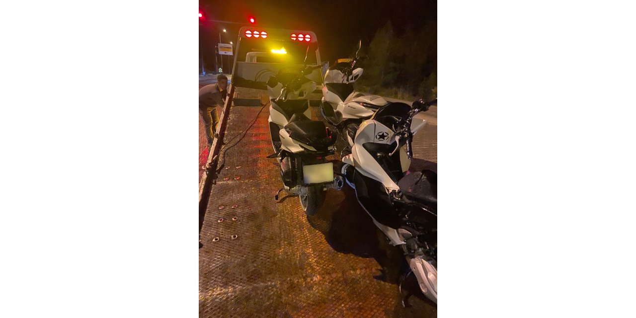 Fethiye’de abartı egzozlu motosikletlere gece operasyonu
