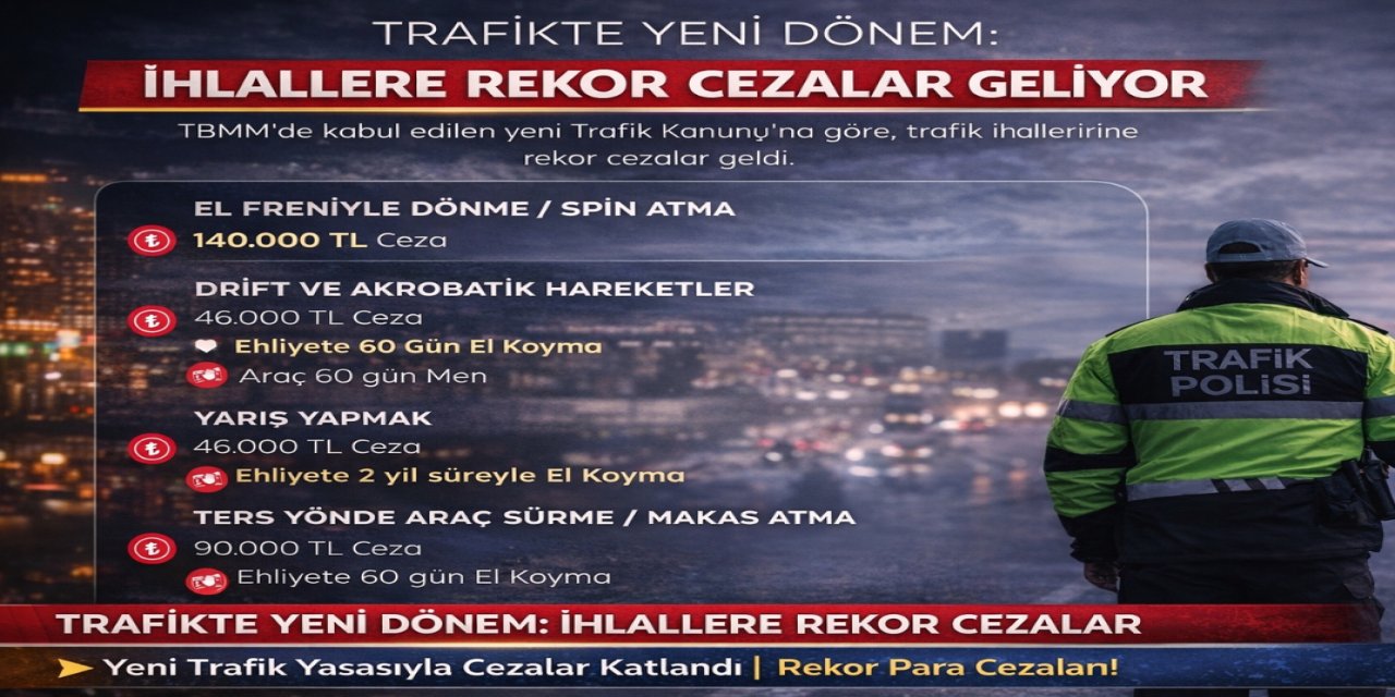 Trafik kanunu teklifi TBMM'de kabul edildi: İhlallere rekor cezalar geliyor