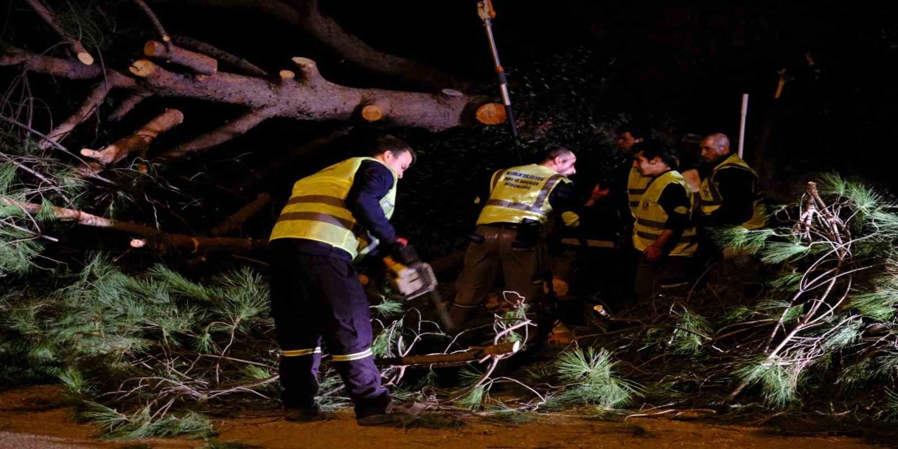 Bodrum Belediyesi ekiplerinden fırtına mesaisi