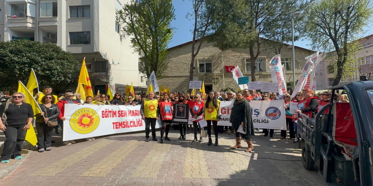 Marmaris’te Öğretmenlerden tek ses ‘şiddete teslim olmayacağız’