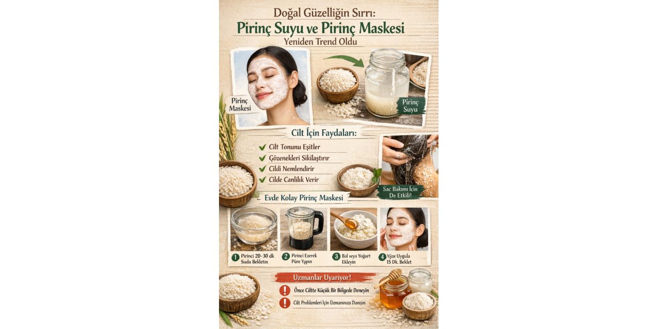 Doğal güzelliğin sırrı pirinç suyu ve pirinç maskesi yeniden trend oldu
