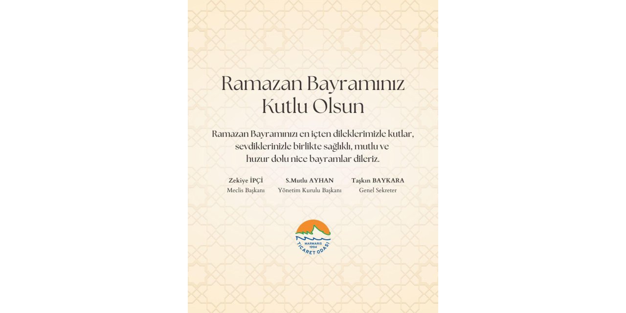 Marmaris Ticaret Odası'nın Ramazan bayramı mesajı
