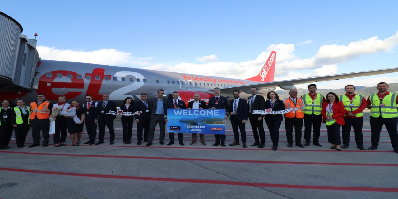 Dalaman havalimanı sezonun ilk uçuşunu karşıladı