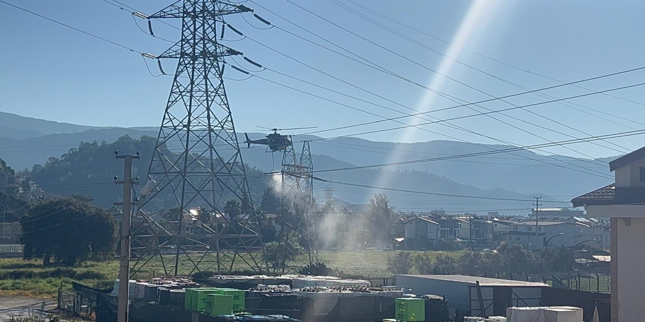 Marmaris’te Yüksek Gerilim Hatlarına Helikopterli Bakım