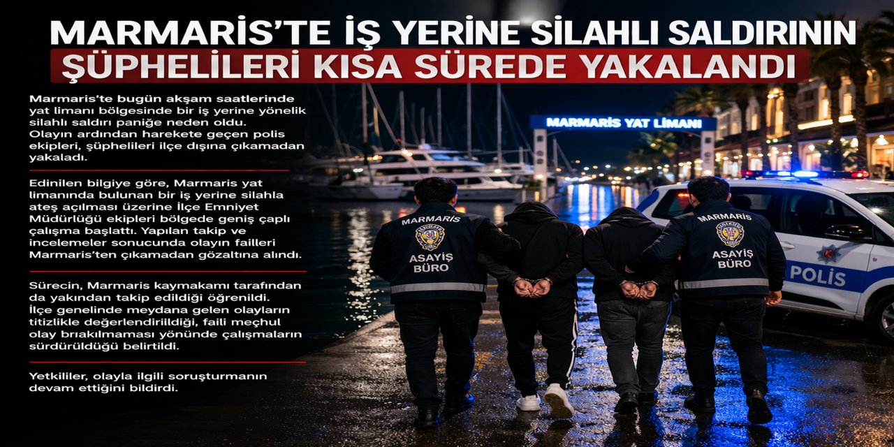 Marmaris’te iş yerine silahlı saldırının şüphelileri kısa sürede yakalandı