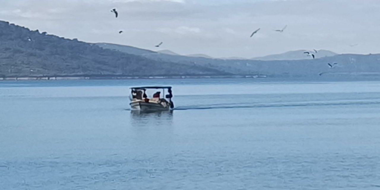 Akyaka'da renkli görüntüler martılar balıkçı teknesinin peşini bırakmadı