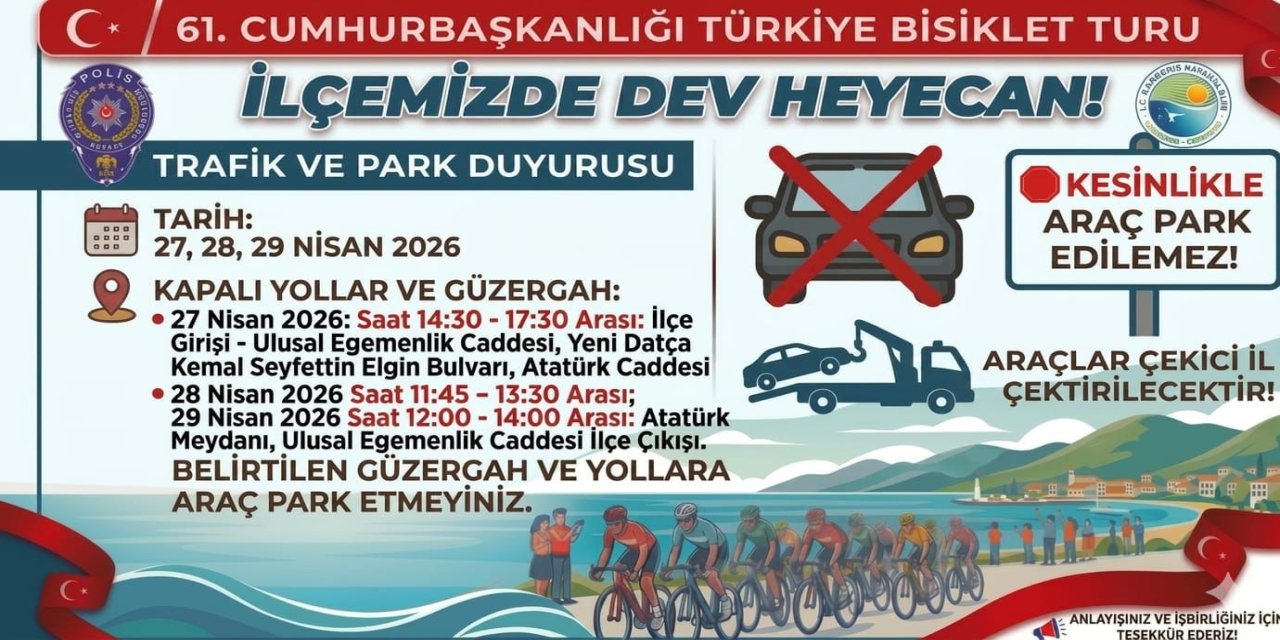 Marmaris’te bisiklet turu öncesi park yasağı uyarısı