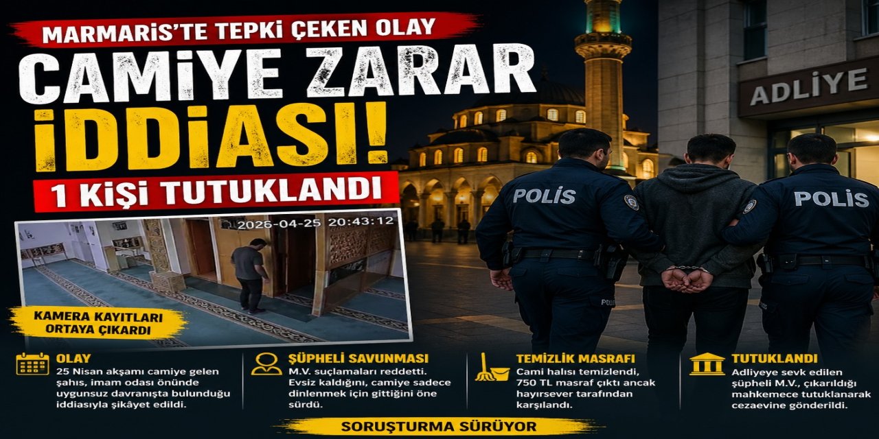 CAMİİDE AKIL ALMAZ İDDİA  MARMARİS’İ KARIŞTIRDI: 1 KİŞİ TUTUKLANDI