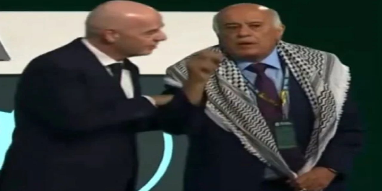 Infantino'dan skandal hareket! Filistin Futbol Federasyonu Başkanı sahneyi terk etti