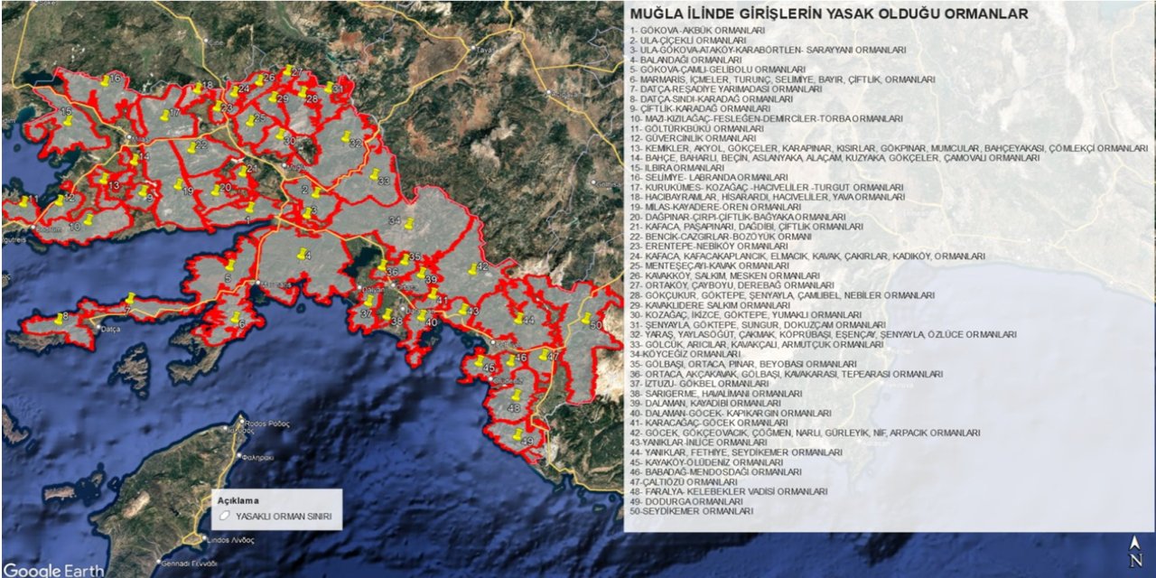 Muğla’da ormanlara giriş yasağı başladı: Yasak 31 Ekim’e kadar sürecek