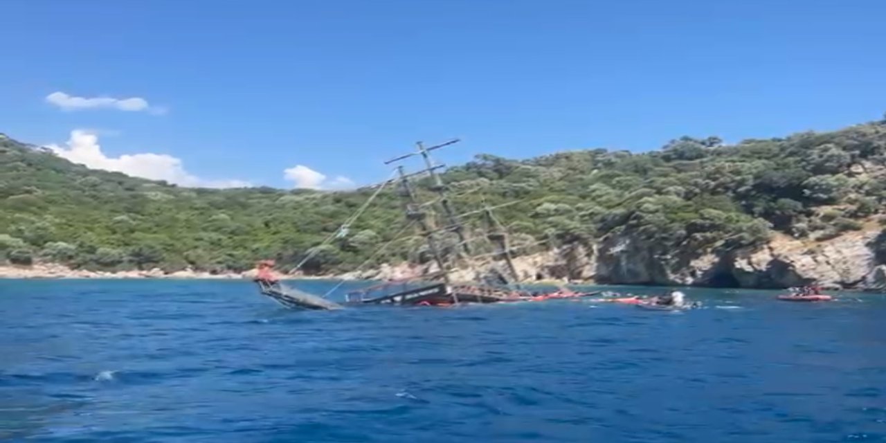 Marmaris’te batan teknedeki 110 yolcu son anda kurtarıldı