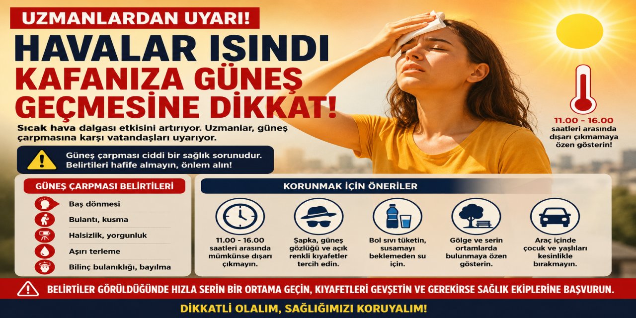 Uzmanlardan sıcak hava uyarısı: Güneş çarpmasına dikkat