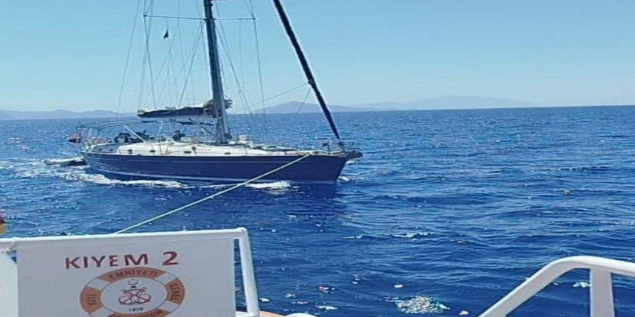 Marmaris açıklarında makine arızası yaşayan tekne güvenli şekilde Bozburun’a çekildi