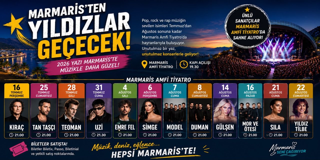 Marmaris’ten bu yaz yıldızlar geçecek