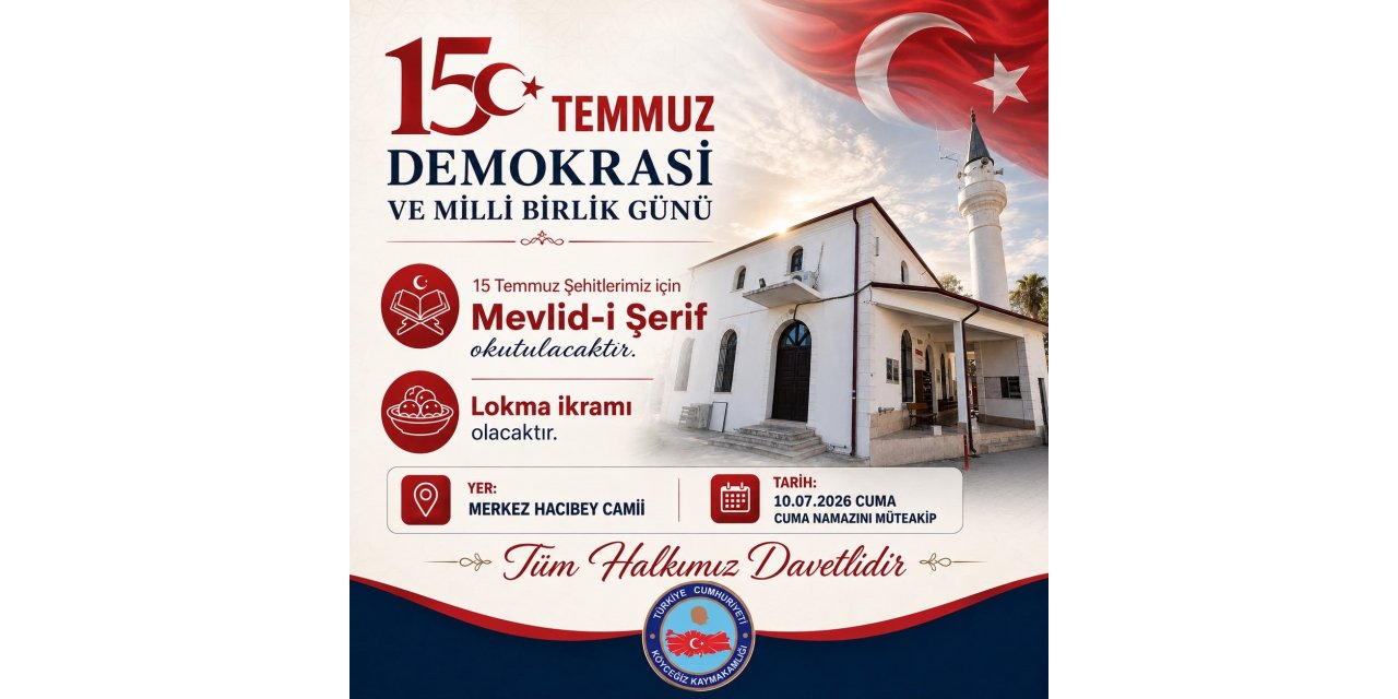 Köyceğiz’de Mevlid-i Şerif programı gerçekleşecek