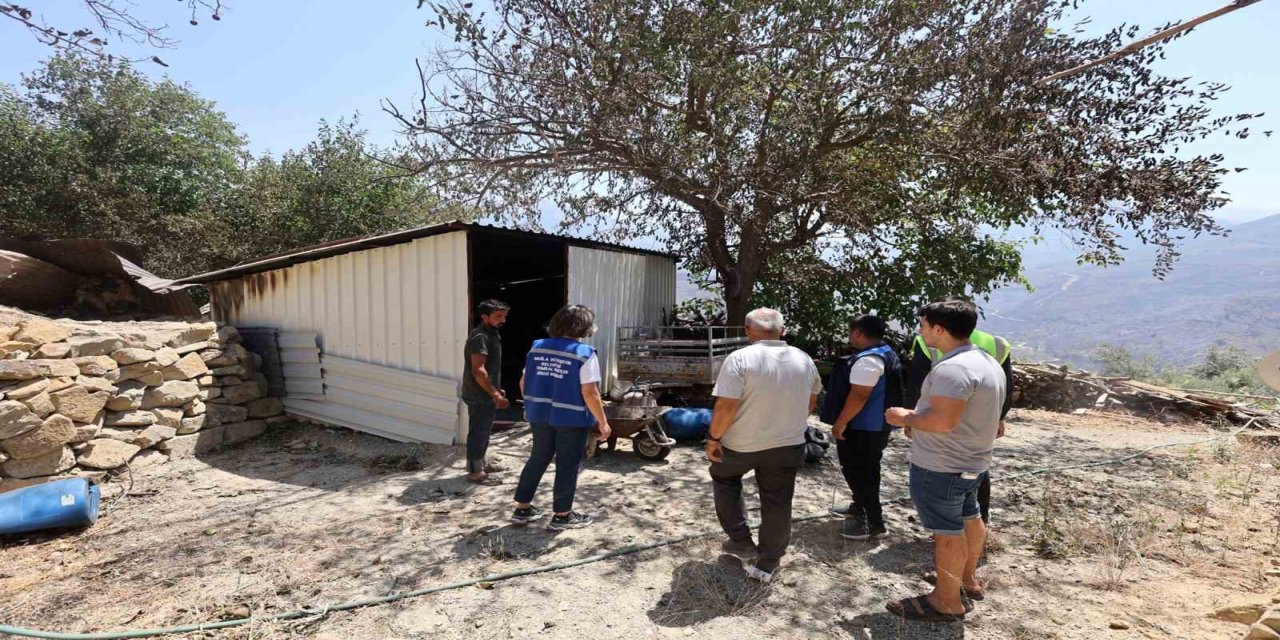 Yangında zarar gören çiftçilere Muğla Büyükşehir desteği