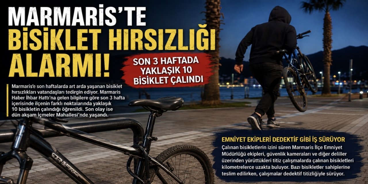 Marmaris’te bisiklet hırsızlığı alarmı: Son 3 haftada yaklaşık 10 bisiklet çalındı
