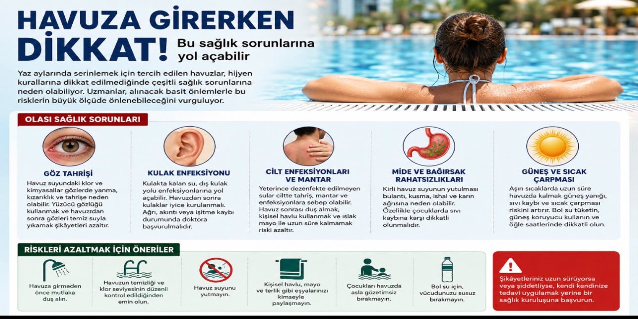 Havuza girerken dikkat! Bu sağlık sorunlarına yol açabilir